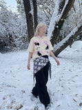 DAXUEN Playful Cat Embroidered Shirt - DAXUEN — model photo
