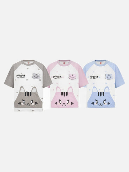 DAXUEN Relaxed fit short-sleeved t-shirt with cat graphic