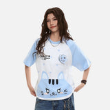 DAXUEN Relaxed fit short-sleeved t-shirt with cat graphic