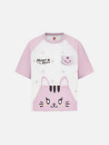 DAXUEN Relaxed fit short-sleeved t-shirt with cat graphic