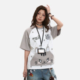 DAXUEN Relaxed fit short-sleeved t-shirt with cat graphic