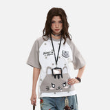 DAXUEN Relaxed fit short-sleeved t-shirt with cat graphic