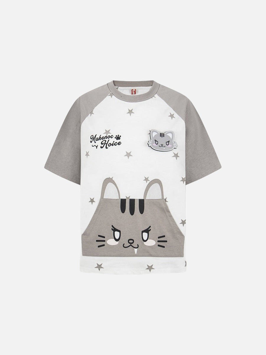 DAXUEN Relaxed fit short-sleeved t-shirt with cat graphic