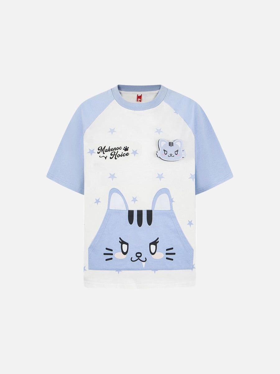 DAXUEN Relaxed fit short-sleeved t-shirt with cat graphic