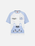 DAXUEN Relaxed fit short-sleeved t-shirt with cat graphic