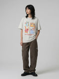 DAXUEN Playful cat graphic t-shirt — model photo