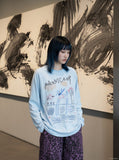 DAXUEN Long-sleeve t-shirt with crayon graphic — model photo