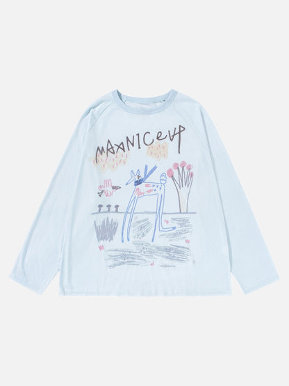 DAXUEN Long-sleeve t-shirt with crayon graphic