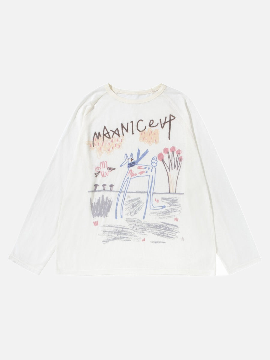DAXUEN Long-sleeve t-shirt with crayon graphic