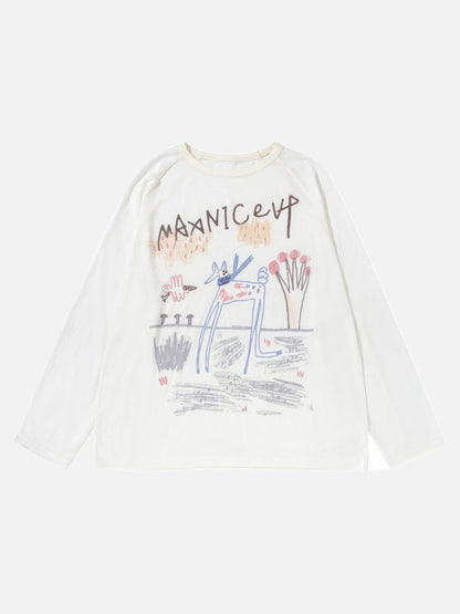 DAXUEN Long-sleeve t-shirt with crayon graphic