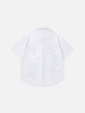 DAXUEN Short-sleeved button-up shirt with dog embroidery