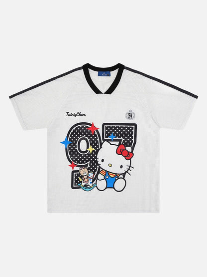 DAXUEN White short-sleeved graphic T-shirt