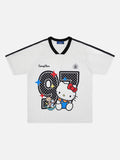 DAXUEN White short-sleeved graphic T-shirt
