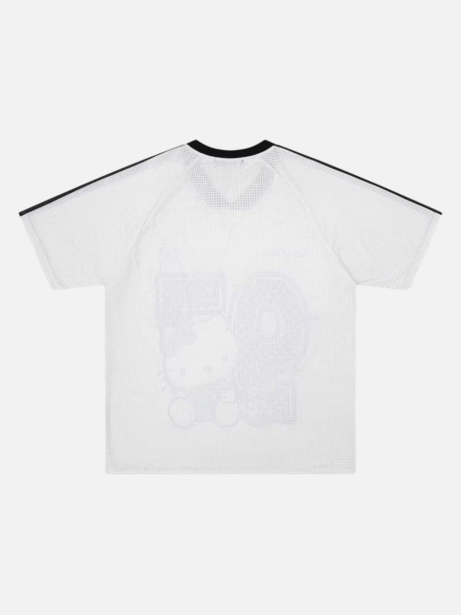 DAXUEN White short-sleeved graphic T-shirt