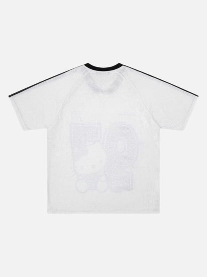 DAXUEN White short-sleeved graphic T-shirt