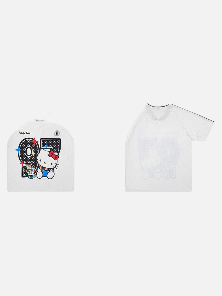 DAXUEN White short-sleeved graphic T-shirt