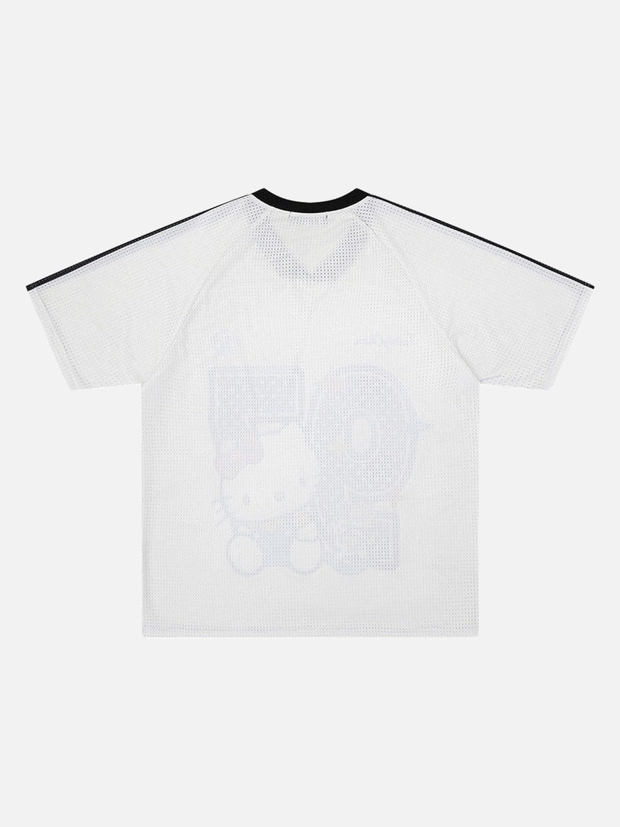 DAXUEN White short-sleeved graphic T-shirt