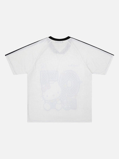 DAXUEN White short-sleeved graphic T-shirt