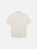 DAXUEN Beige short-sleeved button-up shirt with polka dots