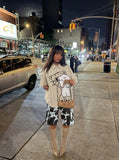 DAXUEN Playful Poodle Appliqué Button-Up Shirt | DAXUEN — model photo
