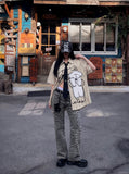 DAXUEN Playful Poodle Appliqué Button-Up Shirt | DAXUEN — model photo