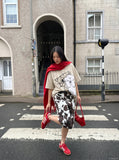 DAXUEN Playful Poodle Appliqué Button-Up Shirt | DAXUEN — model photo