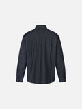 DAXUEN dark blue oversized denim shirt with pointed collar