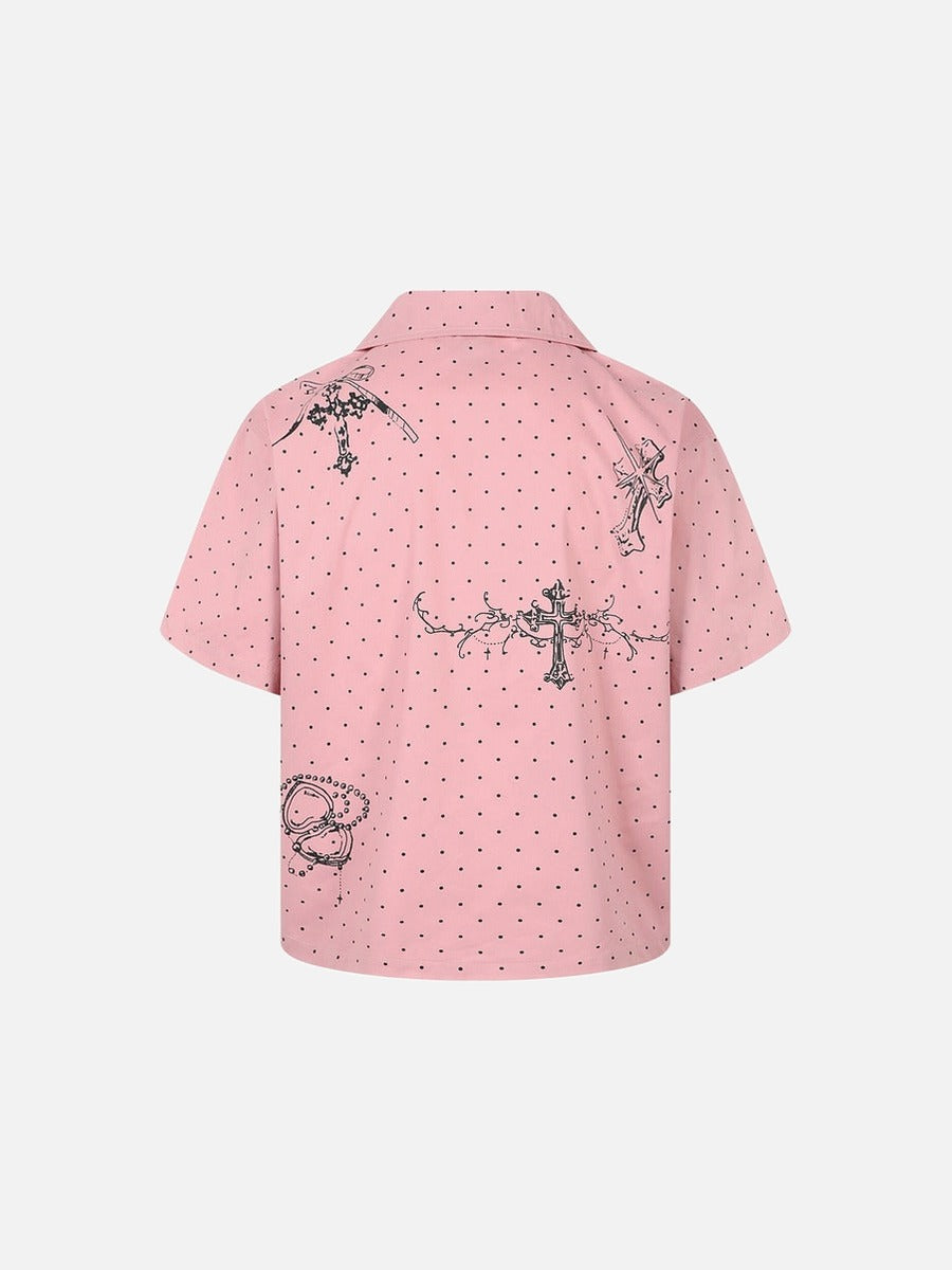 DAXUEN Polka-dot short-sleeve shirt with graphic prints