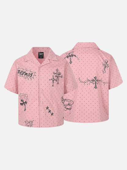 DAXUEN Polka-dot short-sleeve shirt with graphic prints