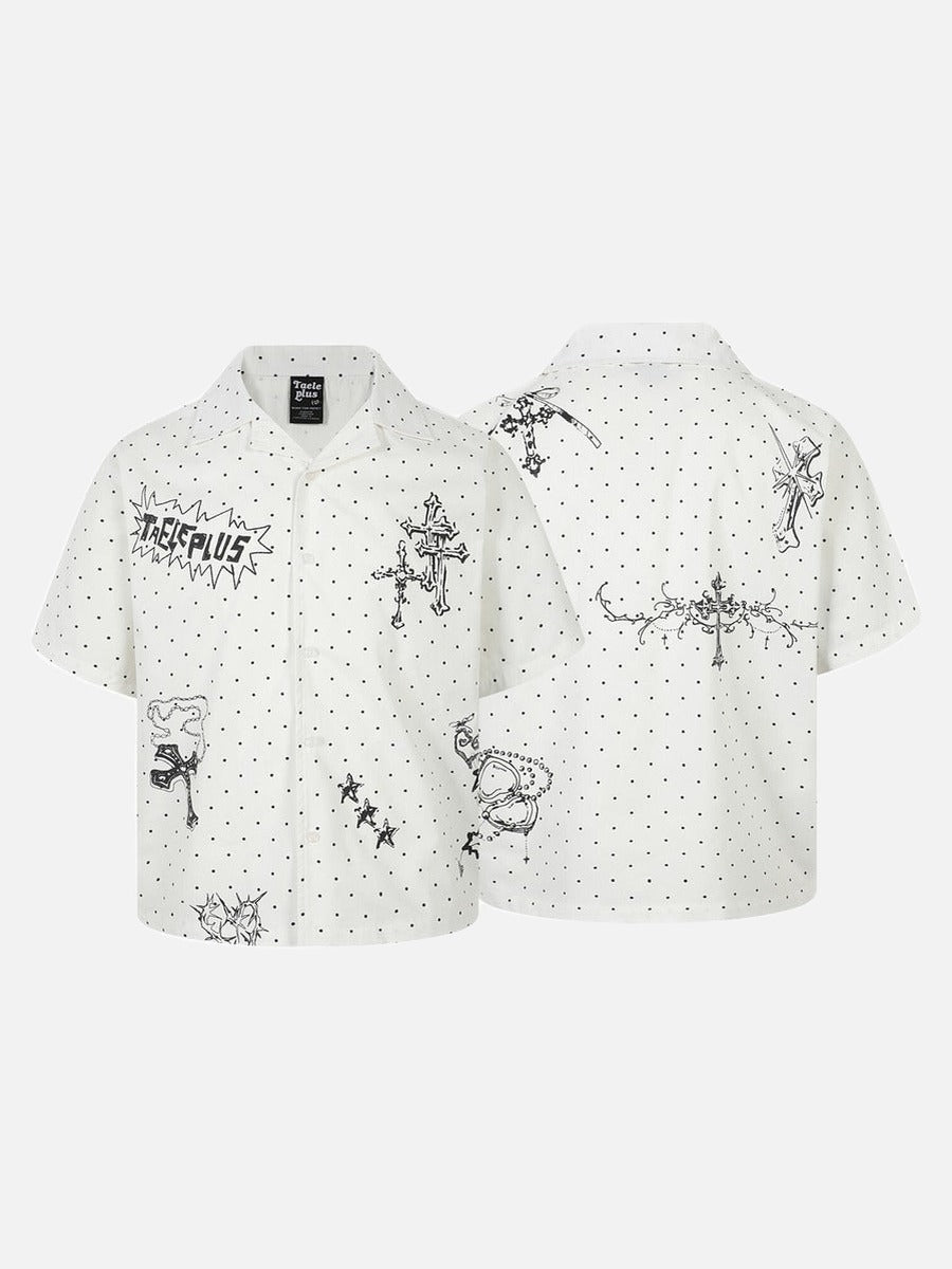 DAXUEN Polka-dot short-sleeve shirt with graphic prints