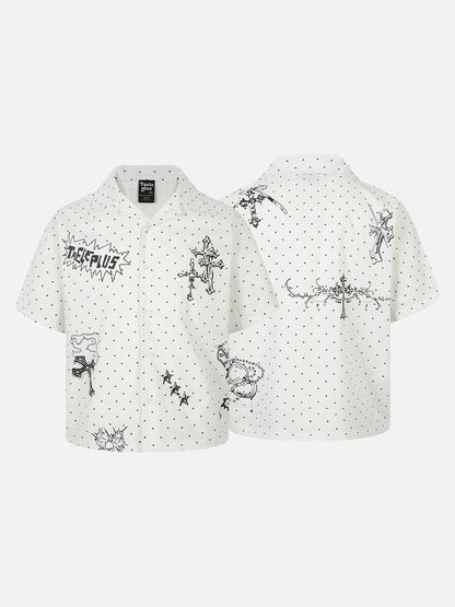 DAXUEN Polka-dot short-sleeve shirt with graphic prints