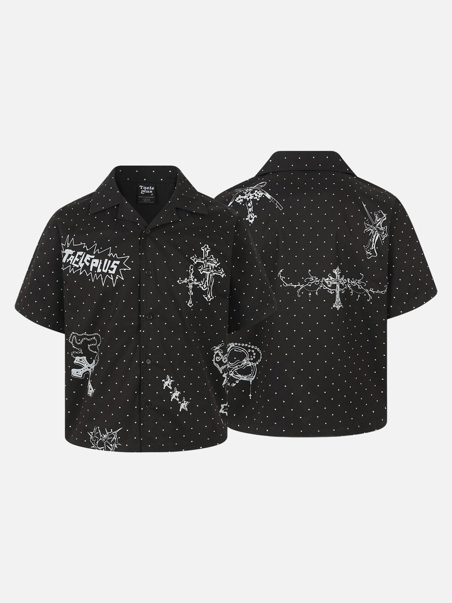 DAXUEN Polka-dot short-sleeve shirt with graphic prints