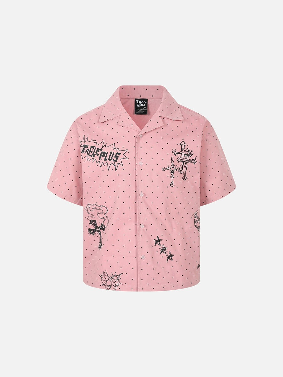DAXUEN Polka-dot short-sleeve shirt with graphic prints