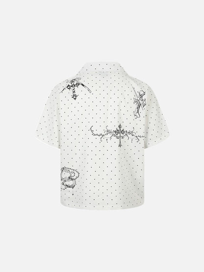 DAXUEN Polka-dot short-sleeve shirt with graphic prints