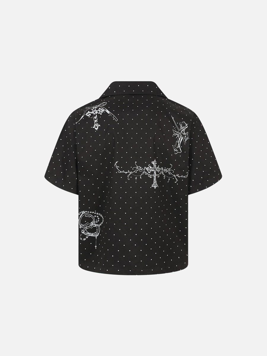 DAXUEN Polka-dot short-sleeve shirt with graphic prints