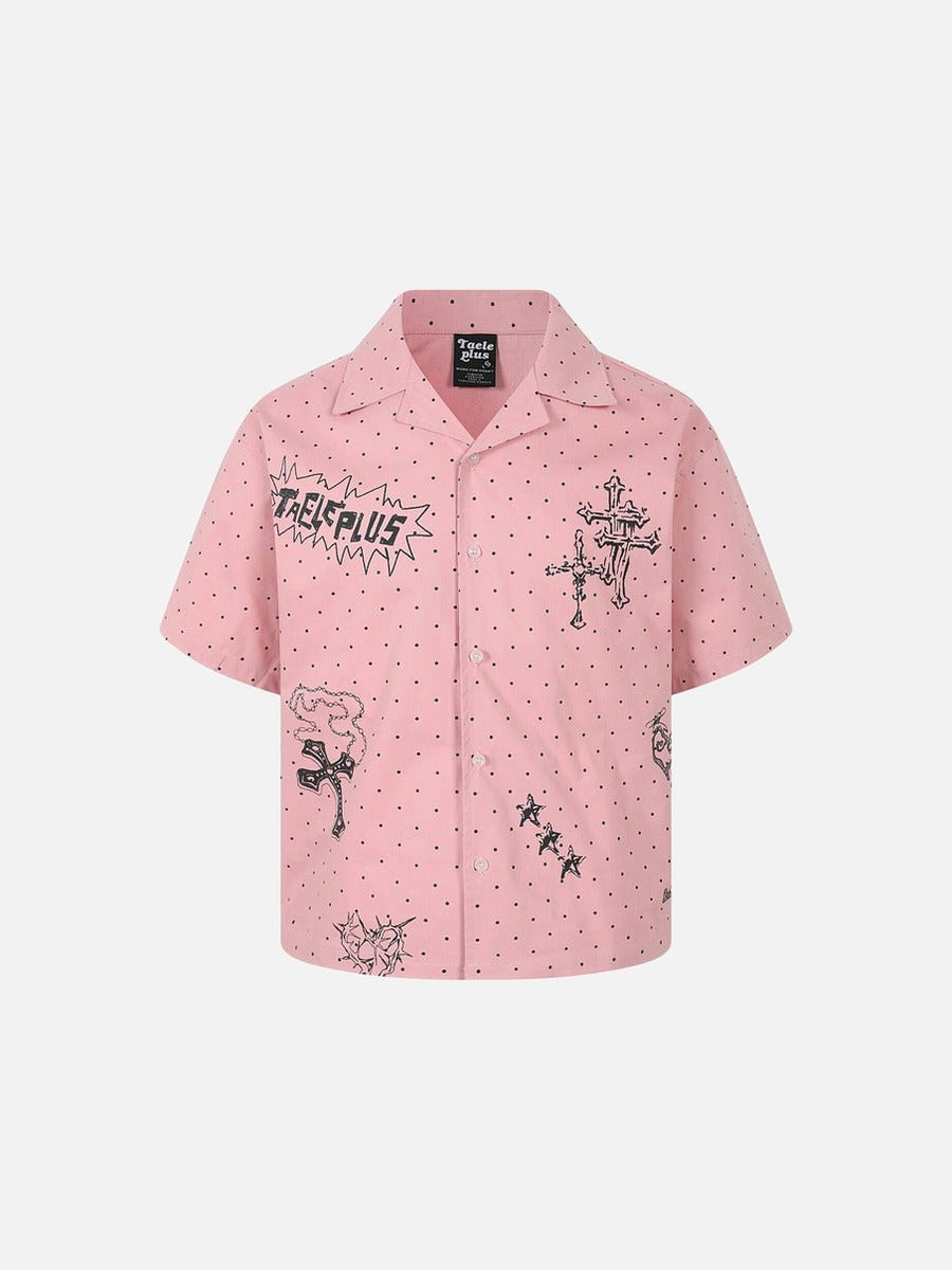 DAXUEN Polka-dot short-sleeve shirt with graphic prints