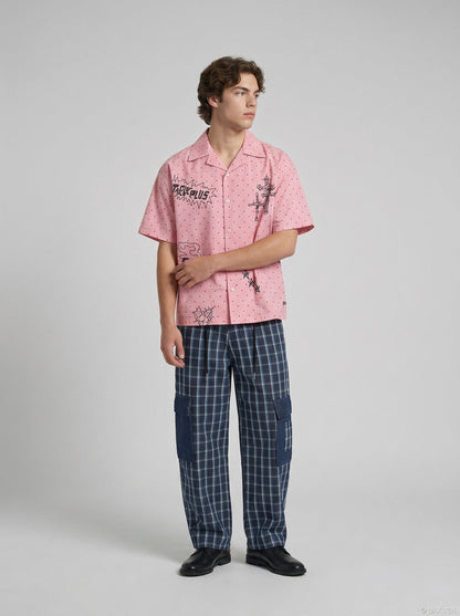 DAXUEN Polka-Dot Cross Casual Shirt | DAXUEN — model photo