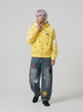 DAXUEN Polka dot full-zip hooded sweatshirt — model photo