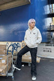 DAXUEN Polka dot full-zip hooded sweatshirt — model photo