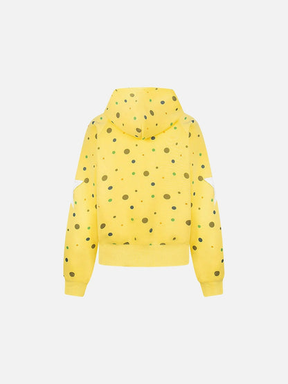 DAXUEN Polka dot full-zip hooded sweatshirt