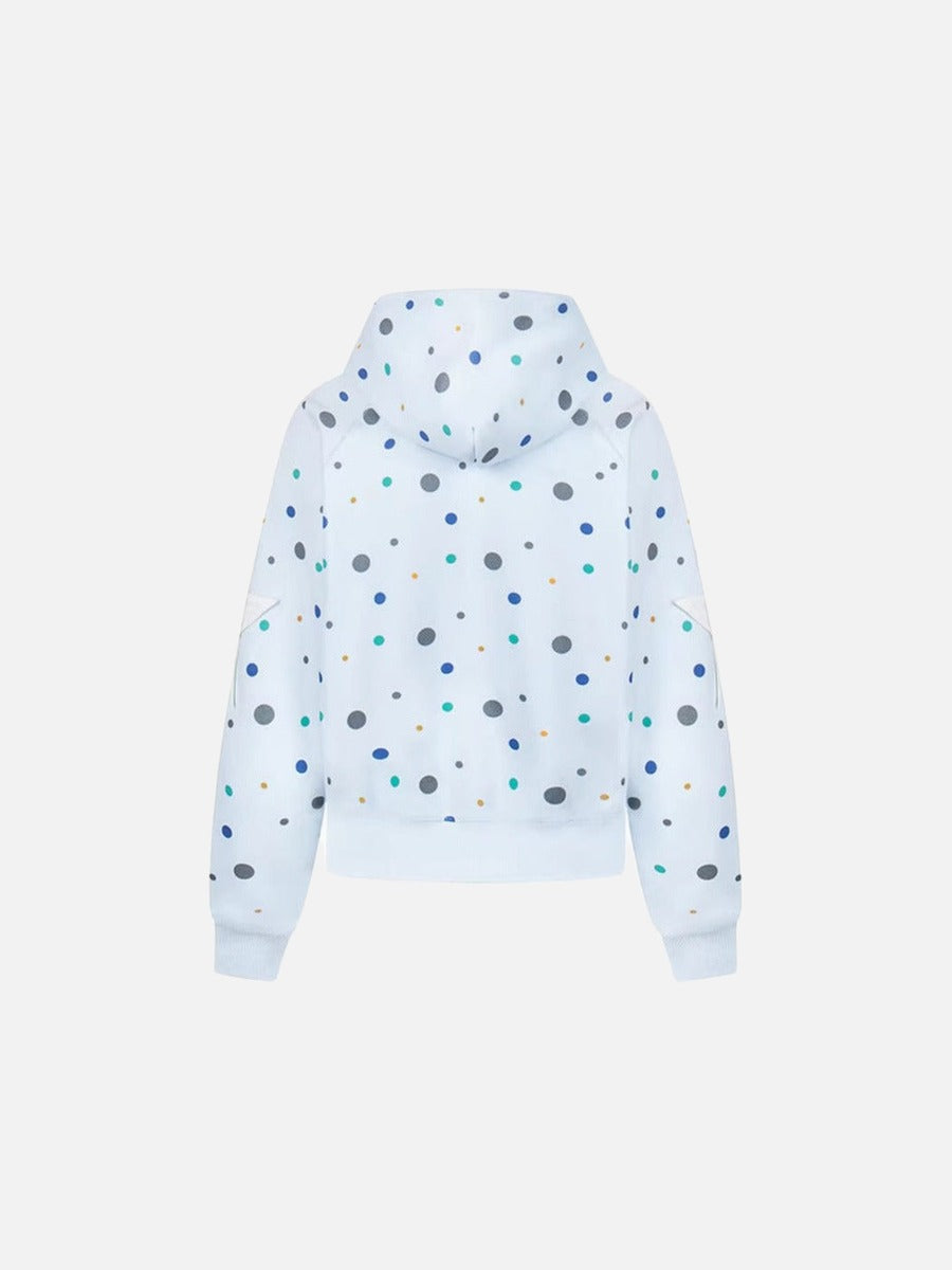 DAXUEN Polka dot full-zip hooded sweatshirt