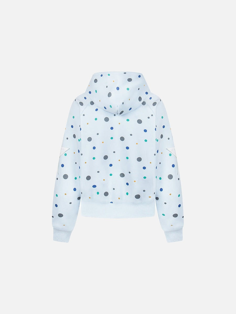 DAXUEN Polka dot full-zip hooded sweatshirt