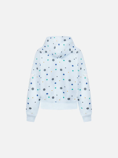 DAXUEN Polka dot full-zip hooded sweatshirt