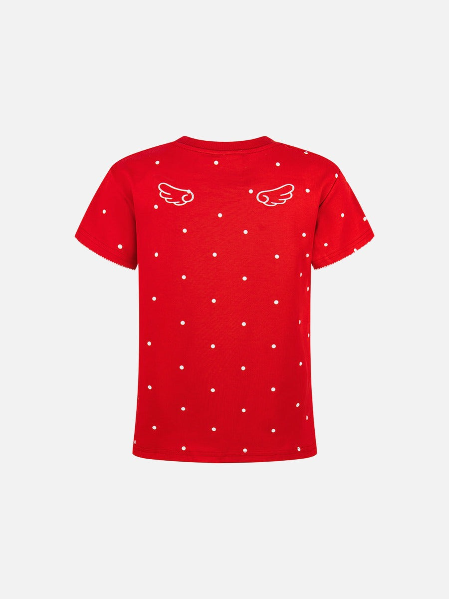 DAXUEN Polka dot pegasus graphic short-sleeved t-shirt