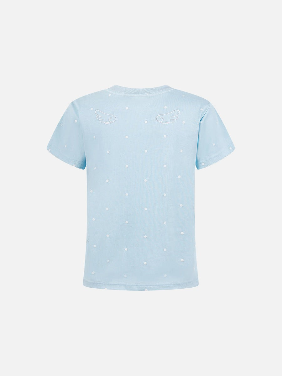 DAXUEN Polka dot pegasus graphic short-sleeved t-shirt