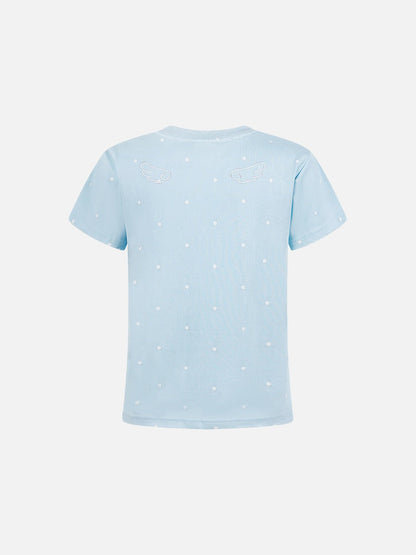 DAXUEN Polka dot pegasus graphic short-sleeved t-shirt