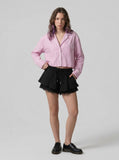 DAXUEN Women's polka dot ruffled lounge shorts — model photo