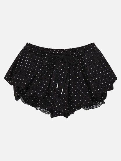 DAXUEN Women's polka dot ruffled lounge shorts