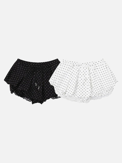 DAXUEN Women's polka dot ruffled lounge shorts