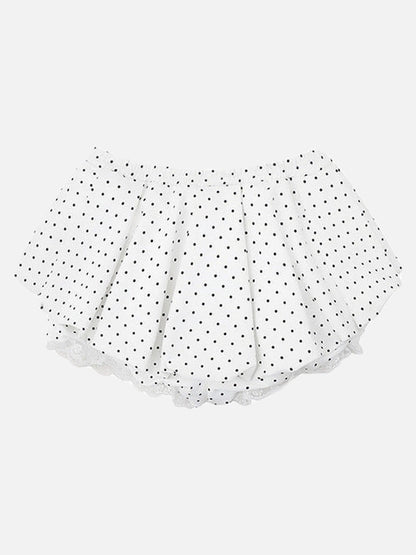 DAXUEN Women's polka dot ruffled lounge shorts